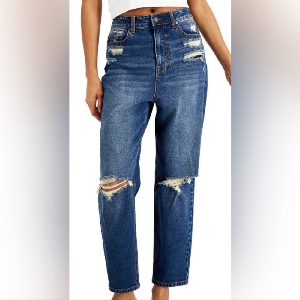 NWOT Tinseltown High Waisted Destroyed Mom Jeans size 13